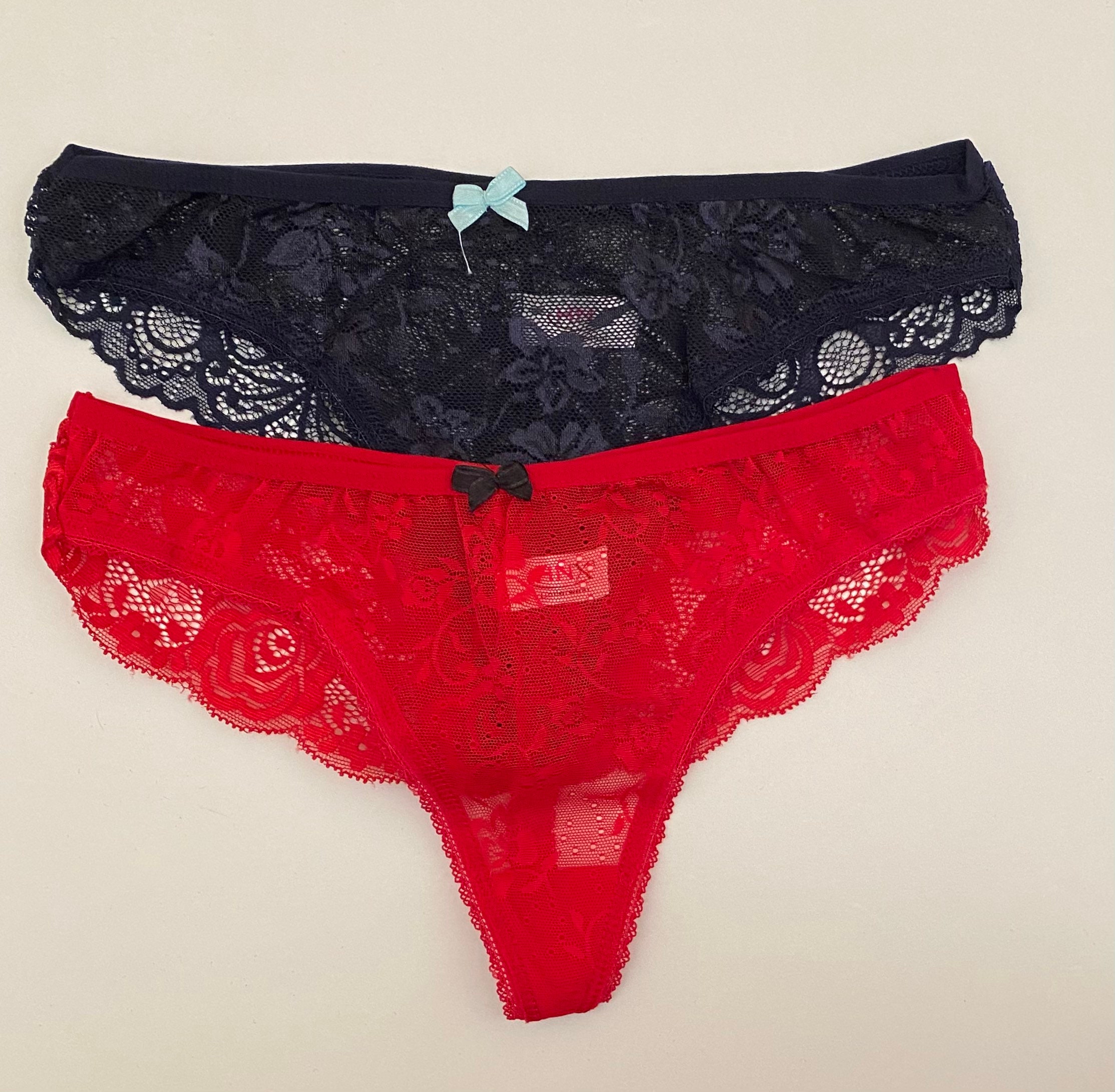 Set of 2 Red Lace Lingerie Panties Knicker Etsy