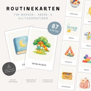 Routinekarten Kinder PDF Tagesablauf Kleinkind 87 Routinekarten Visual Schedule Kids Struktur im Familienalltag – Printable Routine Cards