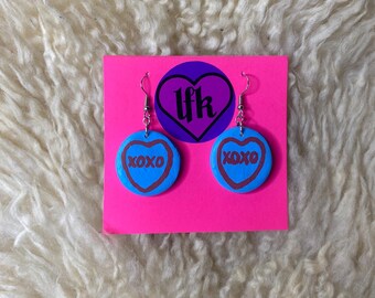 Love hearts sweets xoxo polymer clay earrings