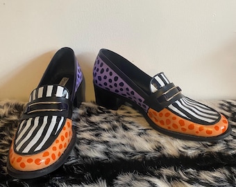 Giorgio Brutini Purple Leather Heeled Loafers Men display picture 1