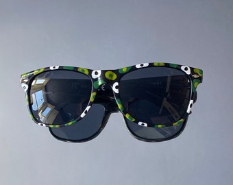 ? Hand-Painted Retro Dot Sunglasses Orange Waves Polka Dot Handpainted Vintage Sunglasses - Etsy main image 4