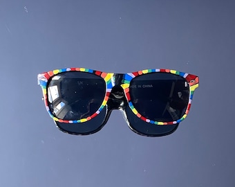 Rainbow pride Handpainted vintage sunglasses