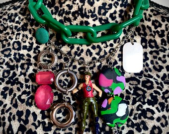 Army dreamer trinket choker rainbow necklace