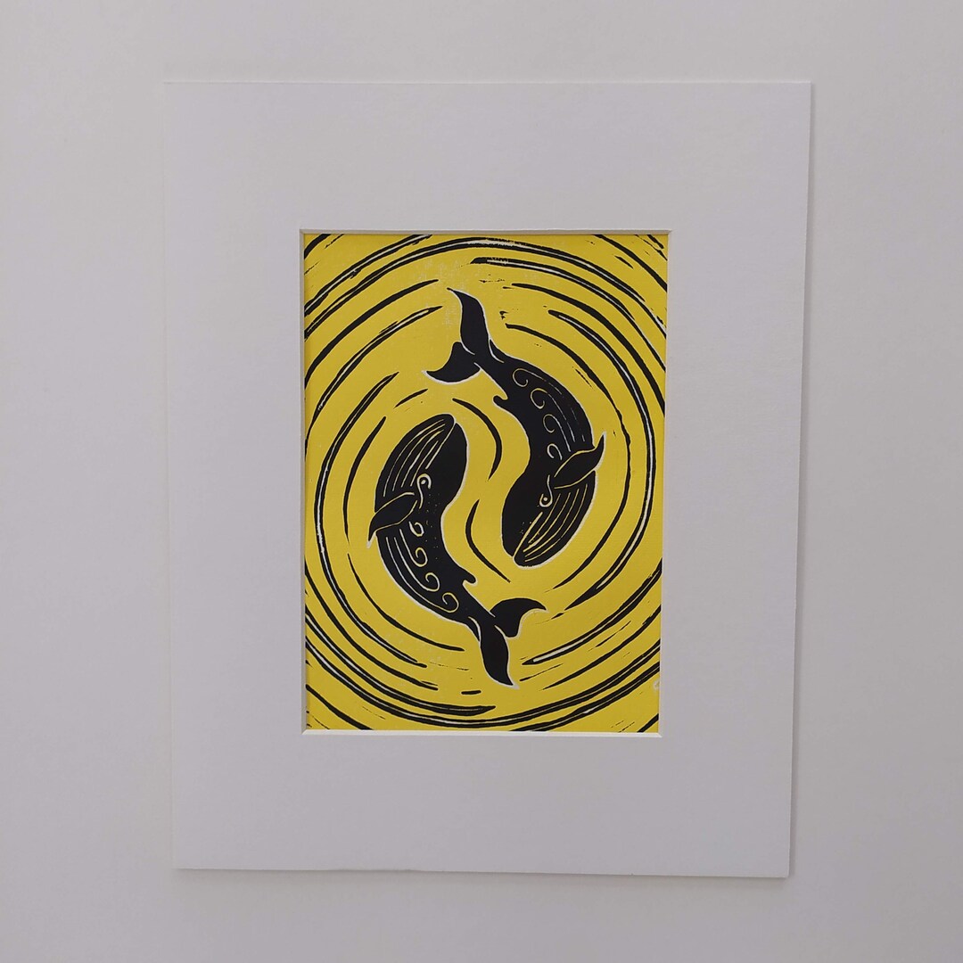 Two Color Reduction Print Original Two Color Lino Reduction Print
