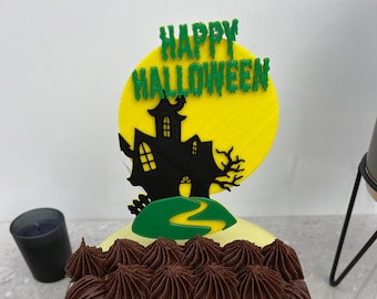 Haunted House Halloween Cake Topper / Kürbis Topper