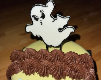 Glow in the dark Halloween ghost cake topper, pumpkin topper - reusable