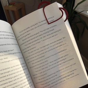Heart shaped bookmark sparkly red set of 2 Christmas stocking filler