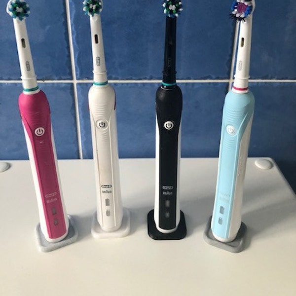 Single electric toothbrush stand / holder for Braun Oral B toothbrushes; white, black, grey and marble effect