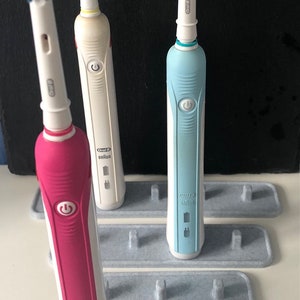 Elektrozahnbürstenständer für 5, 4, 3, 2, 1 Braun Oral B Elektrozahnbürsten weiß, schwarz, grau, Marmoreffekt, rosa und hellblau Marble effect