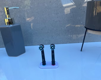 Stand for two Braun Oral B brush heads