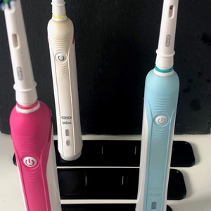 Elektrozahnbürstenständer für 5, 4, 3, 2, 1 Braun Oral B Elektrozahnbürsten weiß, schwarz, grau, Marmoreffekt, rosa und hellblau Schwarz