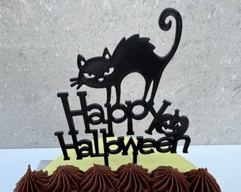 Black cat Halloween cake topper/pumpkin topper