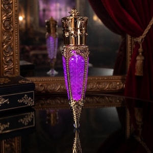 Eternal Youth Elixir hanging Ornament – Gothic Crystalline Potion Vial – Camp Fantasy Décor – Death Becomes Her Inspired Battery Operated.