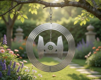 Space Battle Wars Fighter  Traditional Sun catcher Wind Spinner Garden Decor Home Decor Spinning