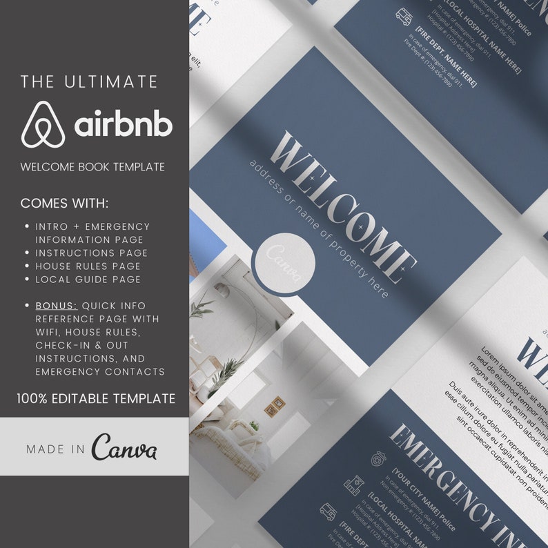 Ultimate Airbnb Welcome Guide Template Editable Welcome Guide Template ...