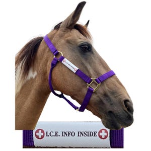 I.C.E. Horse Halter ID: Emergency Contact Information Wrap for Halter or Bridle