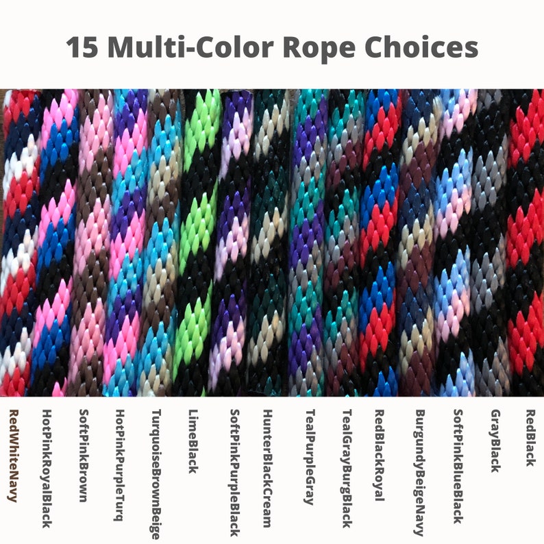 Puede incluir: 15 opciones de cuerda multicolor. Las cuerdas est&aacute;n trenzadas con diferentes combinaciones de colores, incluyendo rojo, blanco, azul marino, rosa intenso, negro real, rosa suave, marr&oacute;n, turquesa, beige, rosa intenso, morado, turquesa, verde lima, negro, rosa suave, morado, negro, cazador, negro, crema, azul verdoso, morado, gris, azul verdoso, gris, burdeos, negro, rojo, negro, real, burdeos, beige, azul marino, rosa suave, azul, negro, gris, negro, rojo, negro.