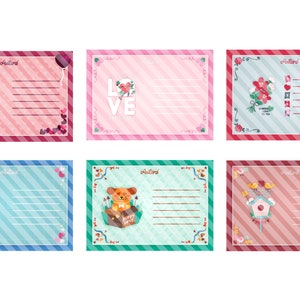 Cartes postales numériques modernes de jour de Valentine ! Images de cartes pour scrapbook. Scrapbooking Card Making Journaling