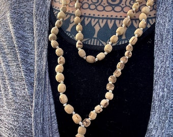 108 Extra Long Round Tulsi Necklace w/ Tassel