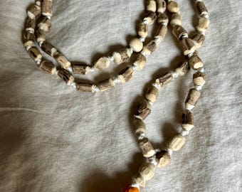 108 Extra Long Round Tulsi Necklace w/ Tassel