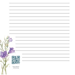 Papelería Jw con código QR / Imprimible y Editable / Plantillas de Papel de Escritura de 4 Cartas con código QR / Ministerio JW / Forrado y En Blanco / jw
