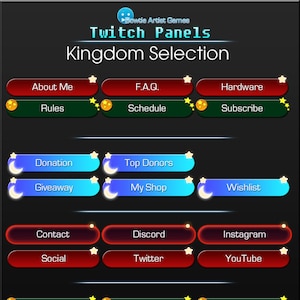 Kingdom Selection | Kingdom Hearts Menu Themed Twitch Panels | Instant Download + PSD