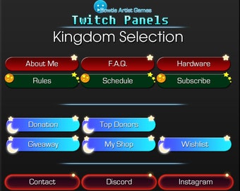 Kingdom Selection | Kingdom Hearts Menu Themed Twitch Panels | Instant Download + PSD