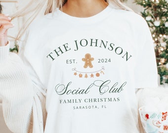 Personalized Family Christmas Shirts, Comfort Colors® Matching Xmas Tshirts, Custom Last Name X Mas T-Shirts, 2024 X-Mas Party Tees, Reunion