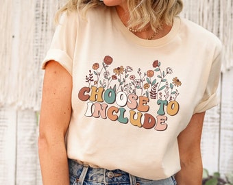 Womens Wildflower Shirt Cute Floral tshirt Retro Flower Tee Gift for Her Inclusion T shirt SPED Teacher Appreciation Gift Special Education