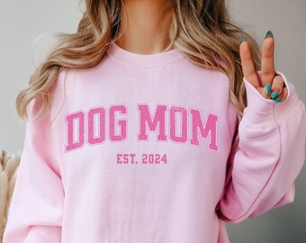 Custom Dog Mom Sweatshirt, Dog Mama Sweater, Gift for Dog Owner, Dog Mom Shirt, Dog Mom Gift for New Dog Parent, New Puppy Gift, Rescue Mom