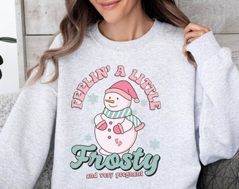 Christmas Pregnant Sweatshirt Christmas Pregnancy Announcement Shirt Holiday Pregnant Christmas Sweater Funny Baby Reveal Shirt for Pregnant