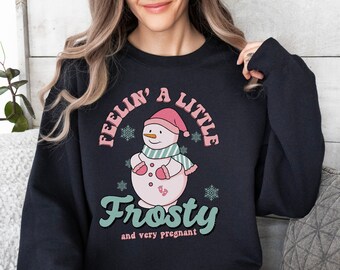 Christmas Pregnancy Announcement Shirt, Xmas Pregnant Sweatshirt, Funny Baby Reveal Crewneck, X-mas Maternity Sweater, Cute Expecting Shirt