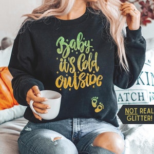 Christmas Pregnancy Announcement Shirt, Funny Baby Reveal Sweatshirt, Cute Maternity Crewneck, XMAS Pregnancy Reveal, Mom To Be Holiday Top