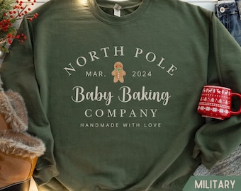 Christmas Pregnancy Announcement Shirt Custom XMAS Pregnant Sweatshirt Personalized Pregnancy Sweater Mom To Be Holiday Sweater Baby Reveal