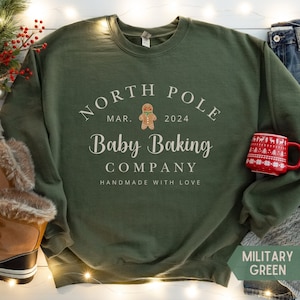 Christmas Pregnancy Announcement Shirt Custom XMAS Pregnant Sweatshirt Personalized Pregnancy Sweater Mom To Be Holiday Sweater Baby Reveal