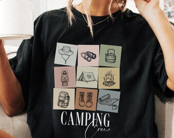 Camping Comfort Colors Shirt, Funny Tshirt for Camper, Custom Family Camping Trip Tees, Gift for Hiker Cute Camp Crew T Shirt Hiking T-Shirt