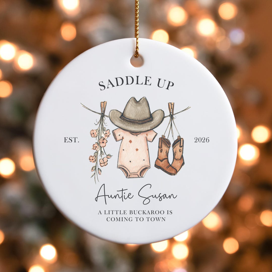 Personalized Baby Announcement Ornament for Aunt, Customized New Aunt ...