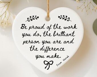 Coworker Appreciation Gift, Custom Thank You Gift, Employee End Of Year Gift, Custom Ceramic Ornament, Personalized Teacher Gifts Retirement