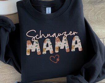 Schnauzer Mom Sweatshirt, Floral Schnauzer Mama Sweater, New Puppy Gift Schnauzer Mom, Cute Miniature Schnauzer Shirt, Boho Dog Mom Crewneck