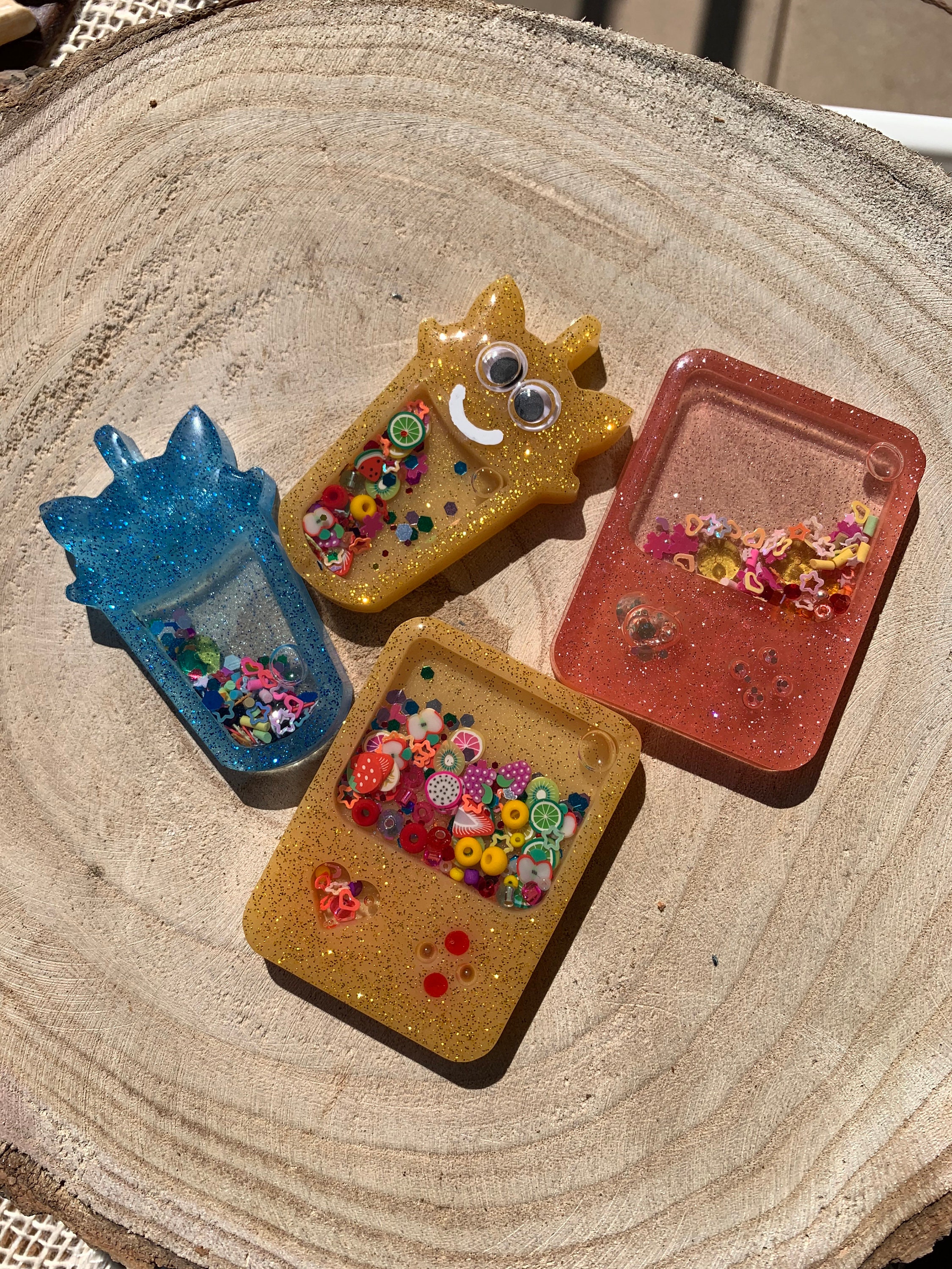 Unique handmade liquid resin shakers for kids key charms Etsy