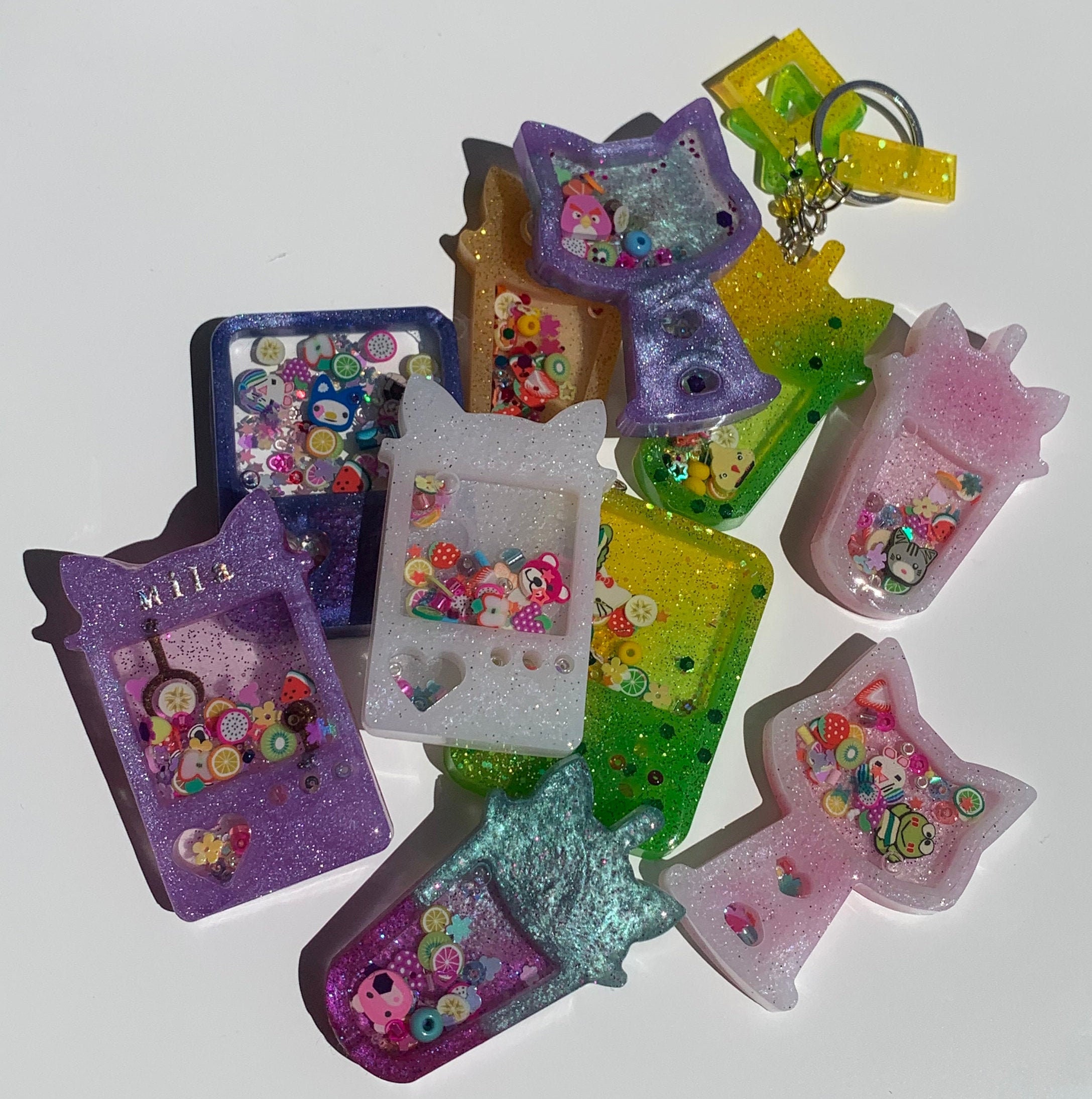 Unique handmade liquid resin shakers for kids key charms Etsy