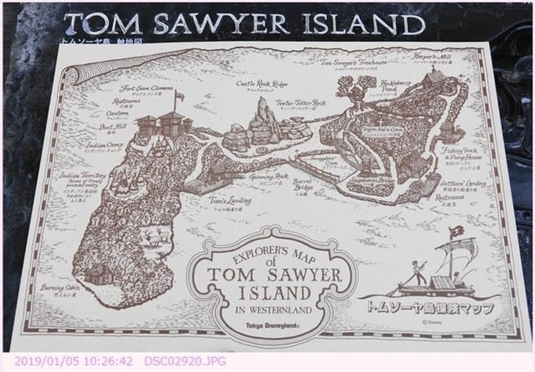 TOKYO DISNEYLAND Explorer's Map of Tom Sawyer Island New Mint Condition ...