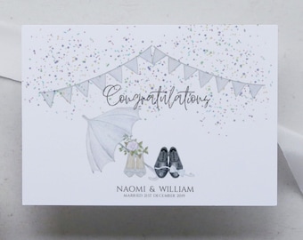 Personalized Wedding Congratulations Card: Bride & Groom Keepsake