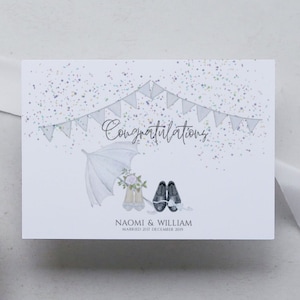 Personalised Wedding Card, Wedding Congratulations Card, Just Married Card, Wedding Greeting Card, Card For Bride & Groom, Wedding Day Card