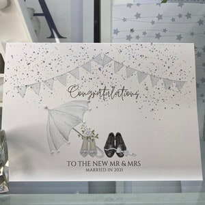 Cartão de casamento, Cartão de sapatos de casamento, Cartão de parabéns por casamento, Cartão de recém-casados, Cartão de felicitações de casamento, Cartão para noivos, Cartão 2025