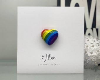 LGBTQ Couples Card LGBTQ Valentines Card Custom Valentines Card Pride Valentines Card Custom LGBT Pride Flag Valentines Card
