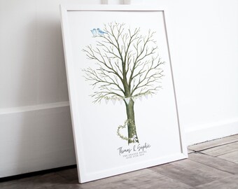 Personalised Guest Book Alternative, Wedding Fingerprint Tree, Keepsake Wedding Gift, Guest Book, Personalised Wedding Tree, Thumbprint Tree