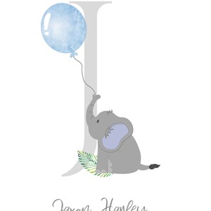 Children's Personalised Elephant Letter Print, Personalised Boys ...