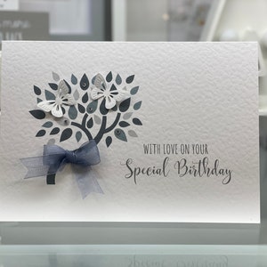 Carte d'anniversaire spéciale 21, 30, 40, 50, 60, 70, 80, 90 ans Carte d'anniversaire, carte de voeux, carte d'anniversaire pour un ami, papillons 3D