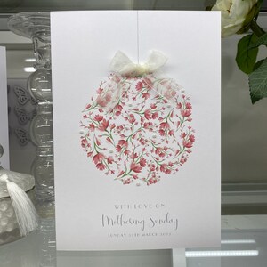 Bemuttern Sie Sonntagskarte, glückliche Muttertagskarte, Muttertagskarte, rosa Blumenpomander, gedruckt auf 300gs Karte, Erinnerungskarte